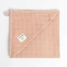 Полотенце уголок муслиновое Крошка Я, 75х75 см, цвет пудровый, 100% хлопок, 3-сл, 180 гр/м2  фото 8