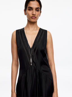 Vestido maxi con detalle de organza - H&m фото 3