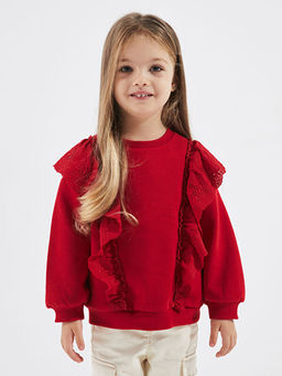 Bisiklet Yaka K?z Bebek Sweatshirt