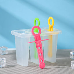 Цена за 2 шт. Форма для мороженого Доляна Симпл, 11?11?6.5 см, 3 ячейки, прозрачная  фото 2