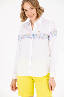 Женская синяя рубашка с длинным рукавом Неожиданная скидка в корзине - U.s. polo assn фото 3