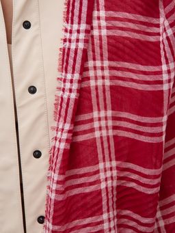 ХЛОПОК ВИСКОЗА Большой, красивый двусторонний палантин с необычной выработкой по всему полотну изделия - Tantino фото 4