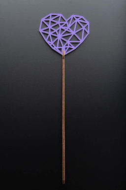 Топпер 5 шт "Сердце" №50, лиловый, фанера (80*66*4 мм)