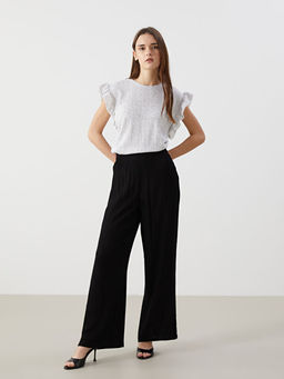 Bisiklet Yaka Desenli Kad?n Bluz