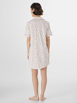 Сорочка ночная женская розовая с цветочным принтом - Mark formelle фото 2