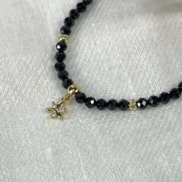 Браслет из черной Шпинели с подвеской 17 см +