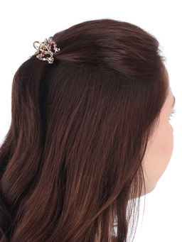 Цена за 6 шт. Крабик для волос «Селена галант», бабочка, 3 см, золото