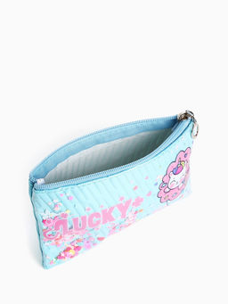 Косметичка на молнии плоская, с подкладкой, маленькая, с принтом, голубая - Simaland фото 3