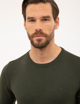 Ye_il Slim Fit Bisiklet Yaka Basic Triko Kazak - Pierre cardin фото 2