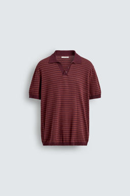 POLO PUNTO JACQUARD RAYAS / Granate - Zara фото 6