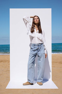 More Sustainable Mavi Rejeneratif Pamuk Normal Bel Cep Detayl? Baggy Jeans TWOAW26JE00216