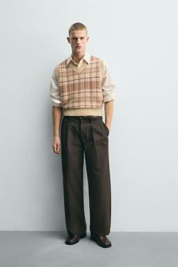 JACQUARD KNIT CHECKS WAISTCOAT - Zara фото 9