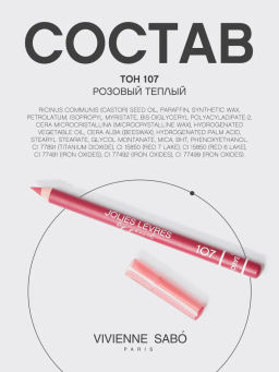 Vivienne Sabo Карандаш для губ Jolies Levres тон 107 фото 11