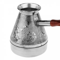 Турка медная 300мл "Ирис", д8,5см, h10см, s0,8мм, деревянная ручка (Россия)