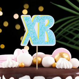 Топпер деревянный ХВ, 8,6х28 см, голубой