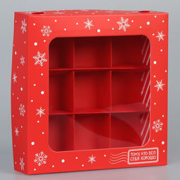 Цена за 5 шт. Коробка для конфет Новогодний подарок, 14.7 х 14.7 х 3.5 см - Дарите счастье фото 4