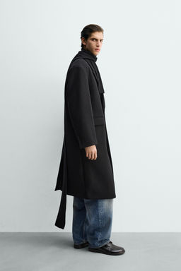 WOOL BLEND OVERSIZE FIT DOUBLE-BREASTED COAT