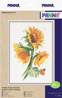 Набор для вышивания PANNA C-7136 Яркие подсолнухи 24 х 34.5 см