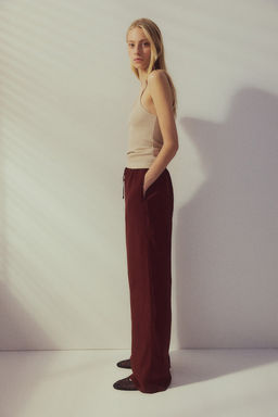Pantalon sin cierre en mezcla de lino - H&m фото 4