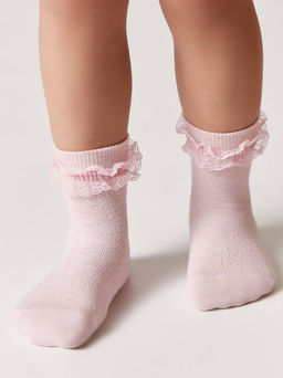 Цена за 2 пары Conte-kids TIP-TOP (с кружевной лентой) св.розовый