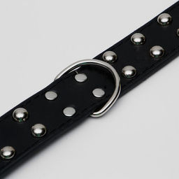Ошейник клёпаный в 2 ряда, 65 х 3,4 см, ОШ 50-60 см, чёрный - Пижон фото 5