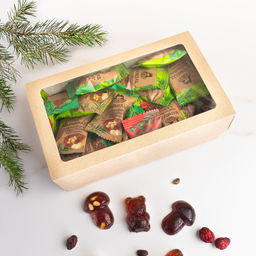 Мармелад сосновый ассорти (с клюквой, сосновой шишкой, кедровым орехом) флоу-пак крафт-коробка 500 г