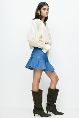 Minifalda denim con volante - H&m фото 4