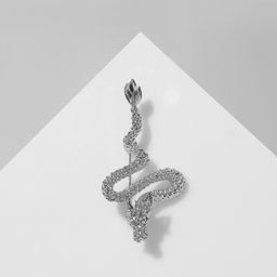 Брошь Дракон, цвет серебро