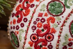 Набор для вышивания PANNA IG-7387 Новогодняя игрушка. Рождественские узоры 8.5 х 8.5 см