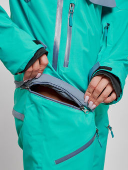 Горнолыжный комбинезон женский зимний зеленого цвета 2323Z - Mtforce фото 15