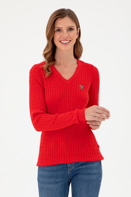 Женский красный базовый свитер Неожиданная скидка в корзине