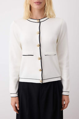 Ekru Premium Iplik/Ozel Iplik Dugme Aksesuarl? Triko H?rka TWOAW26HI00208 - Trendyolmilla фото 3