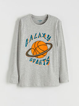 Bask?l? Erkek ?ocuk Pijama Tak?m?