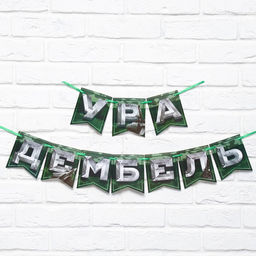 Цена за 2 шт. Гирлянда на ленте «Дембель», длина 250 см