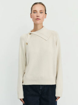 Джемпер из хлопка с пуговицами на воротнике / Zarina  фото 3