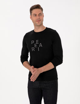 Siyah Slim Fit Bisiklet Yaka Triko Kazak - Pierre cardin фото 3