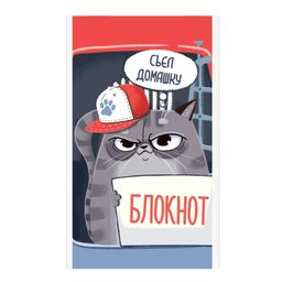 Цена за 3 шт. Блокнот, А6, 40 л, арт. 63066 КОТ НАРУШИТЕЛЬ