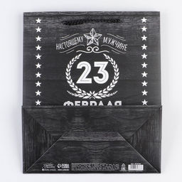 Цена за 2 шт. Пакет подарочный ламинированный, упаковка, «С 23 февраля», ML 23×27×11.5 см