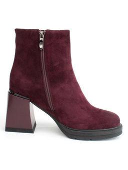 04-M3-9204 WINE Ботильоны зимние женские (натуральная кожа, натуральный мех)