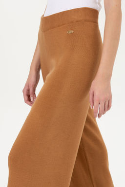 KadДn Camel Melanj Loose Fit Triko Pantolon