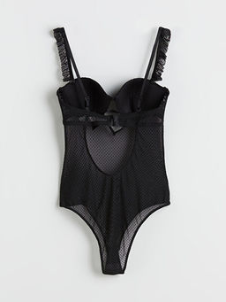 V Yaka Puantiyeli Bodysuit