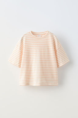STRIPED COTTON AND LINEN T-SHIRT - Zara фото 2