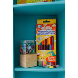 Карандаши Calligrata, цветные, двусторонние, 24 цвета, 12 шт., трёхгранные, деревянные