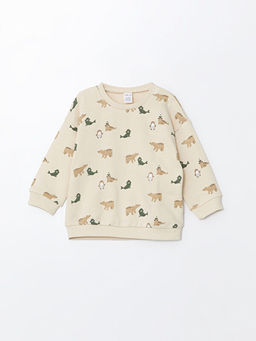 Bask?l? Erkek Bebek Sweatshirt ve E?ofman Alt 2li, - Waikiki фото 2