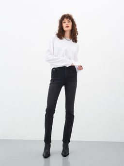 Утепленные женские джинсы широкого кроя на флисе - Mossmore фото 12