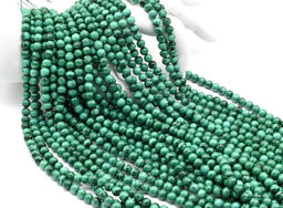 Малахит натуральный шарик 6мм, 39,5см, 64 бусины Радуга камня