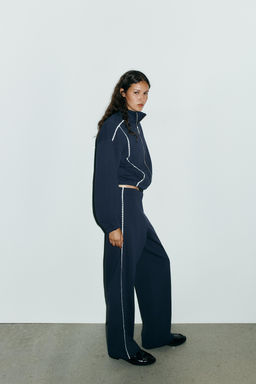 WIDE PLUSH TROUSERS WITH LACE - Zara фото 6