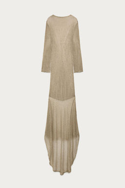 VESTIDO LARGO PUNTO HILO METALIZADO MARISA BERENSON X ZARA / Dorado  фото 2