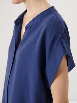 Ka??k Yaka Oversize Kad?n Bluz