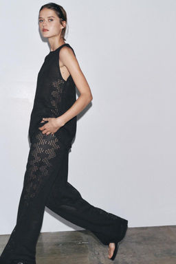 POINTELLE KNIT TROUSERS WITH SIDE DETAIL - Zara фото 3